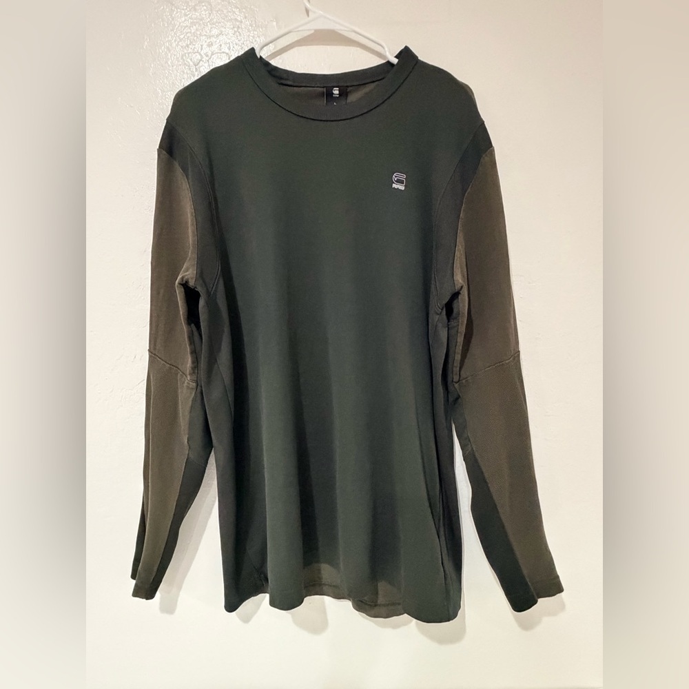 G-Star Raw Olive Green Long Sleeve Pullover Shirt Size L